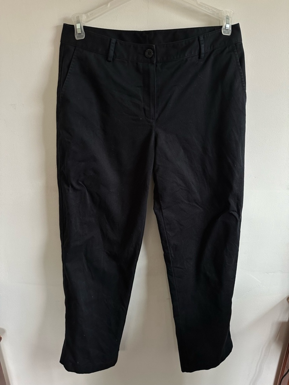 L.L. Bean Black Cropped Straight-Leg Pants